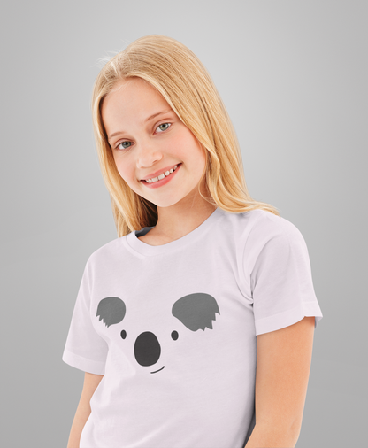 Camiseta infantil con estampado de cara de koala de dibujos animados SK