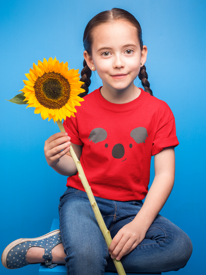 Camiseta infantil con estampado de cara de koala de dibujos animados SK