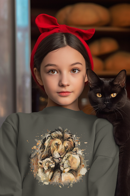 Sudadera infantil Mini Changer 2.0 ST/ST SH con diseño de león de dibujos animados - Amor de familia - Sudadera infantil