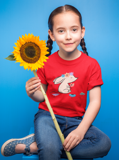 Cartoon Maus mit Blumen T-Shirt Kids SK