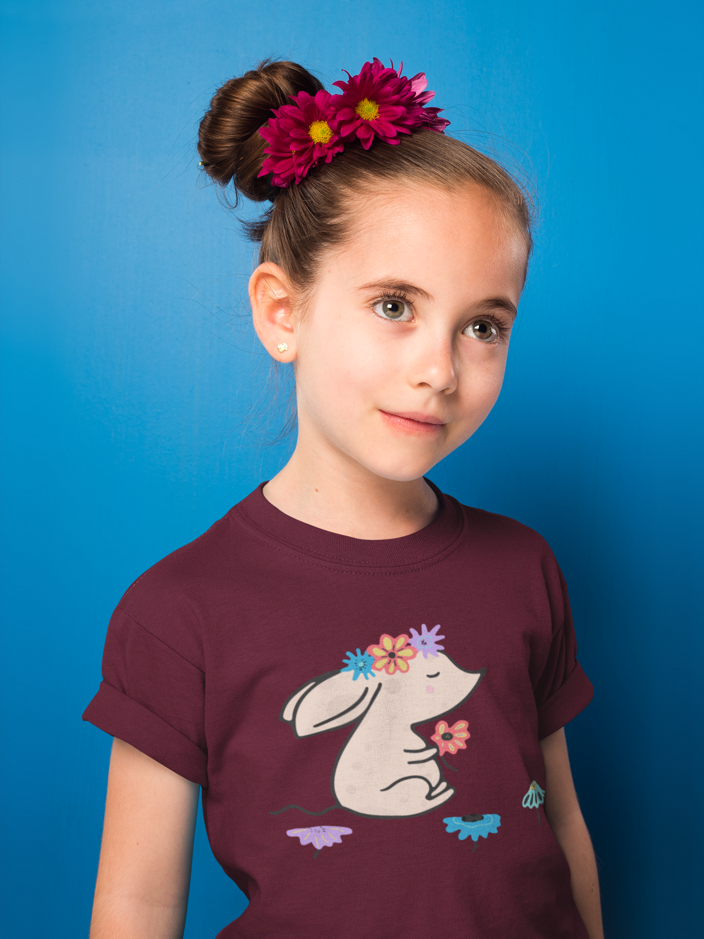 Cartoon Mouse with Flowers T-Shirt Kids