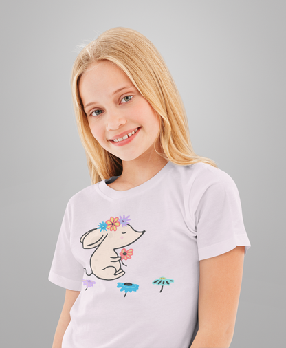 Cartoon Maus mit Blumen T-Shirt Kids SK