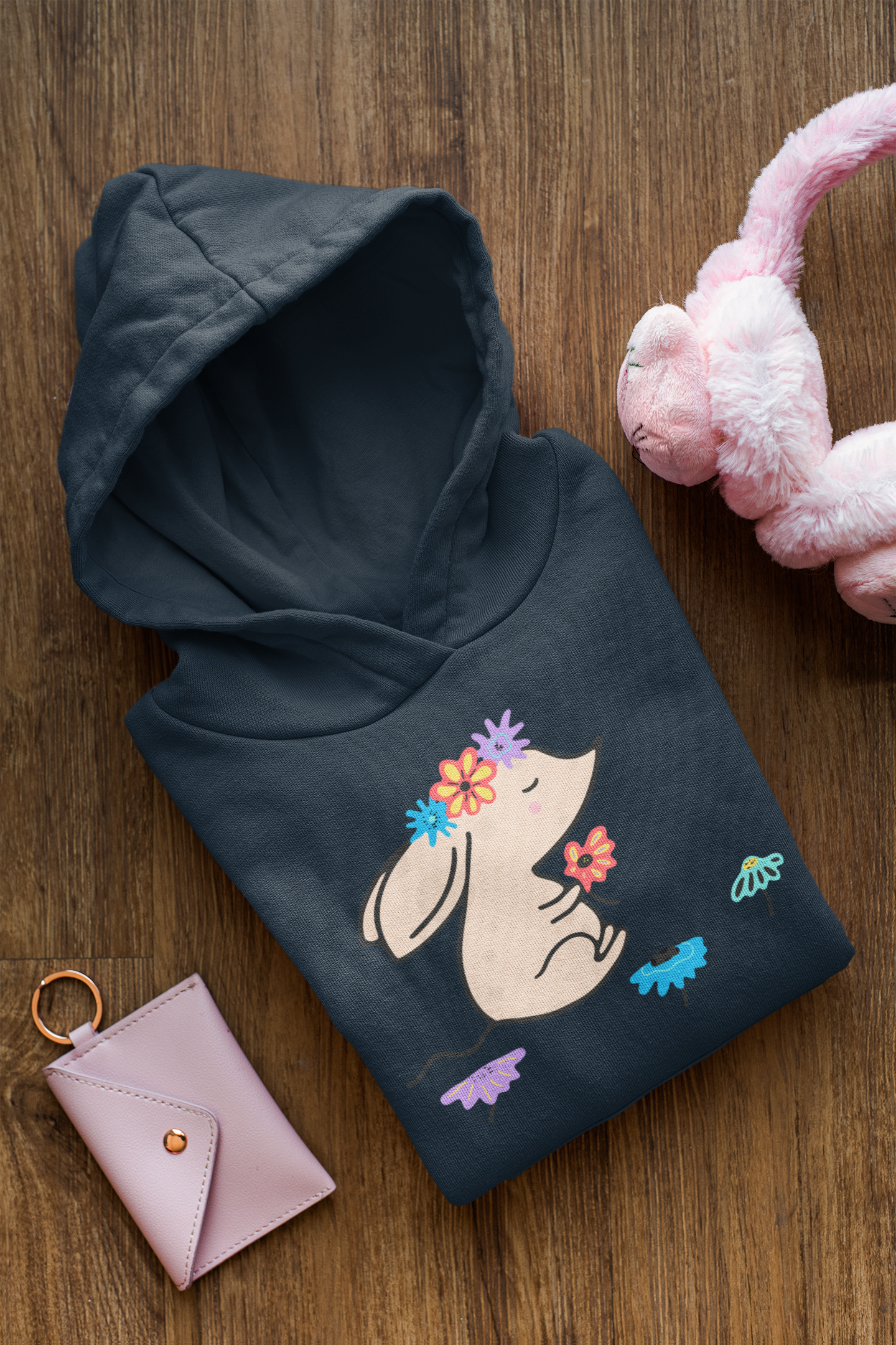 Cartoon Maus mit Blumen - Baby Cruiser Hoodie Baby Kleinkinder Kapuzenpullover SK