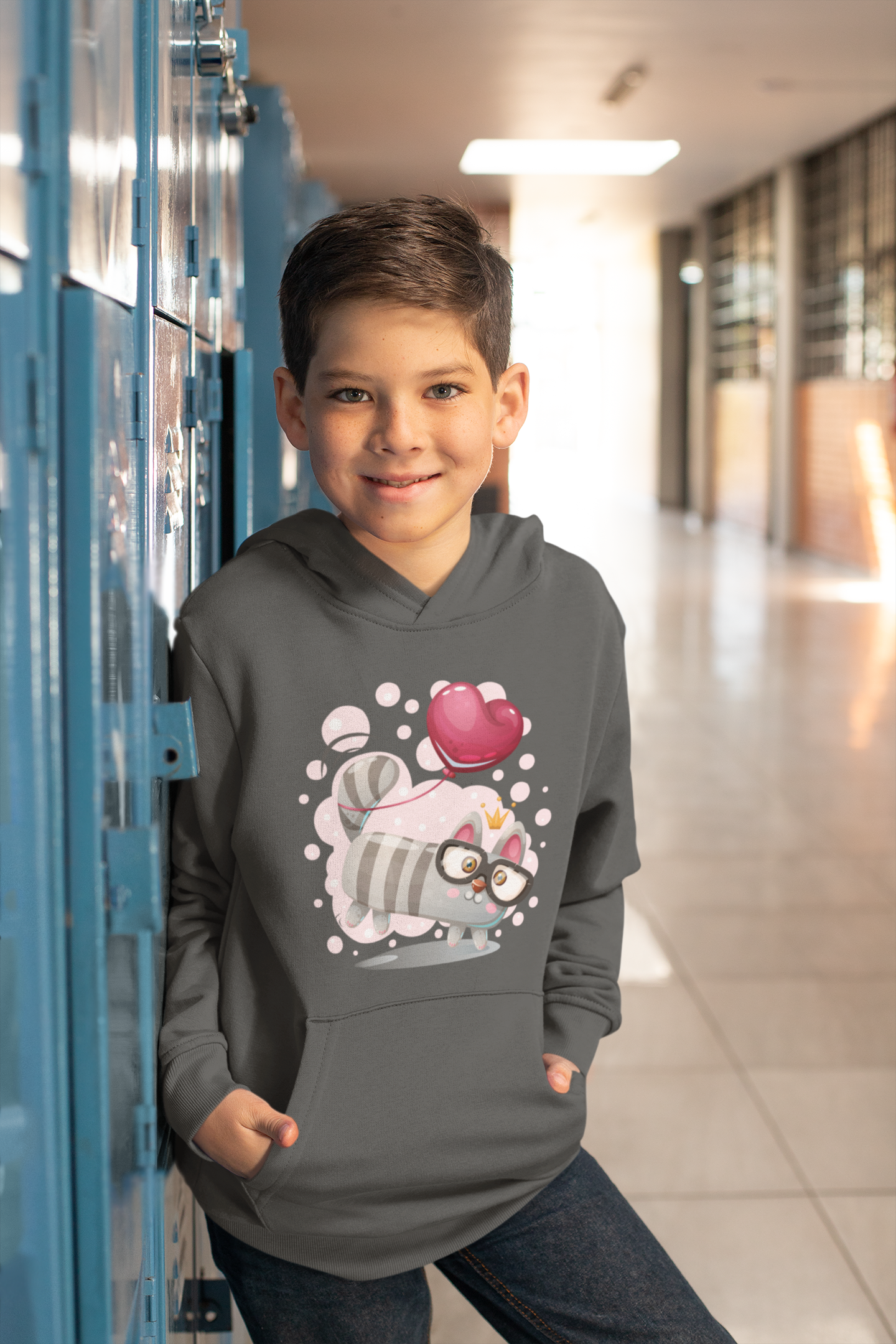 Cartoon Mini Katze mit Herzluftballon - Mini Cruiser Hoodie 2.0 SK