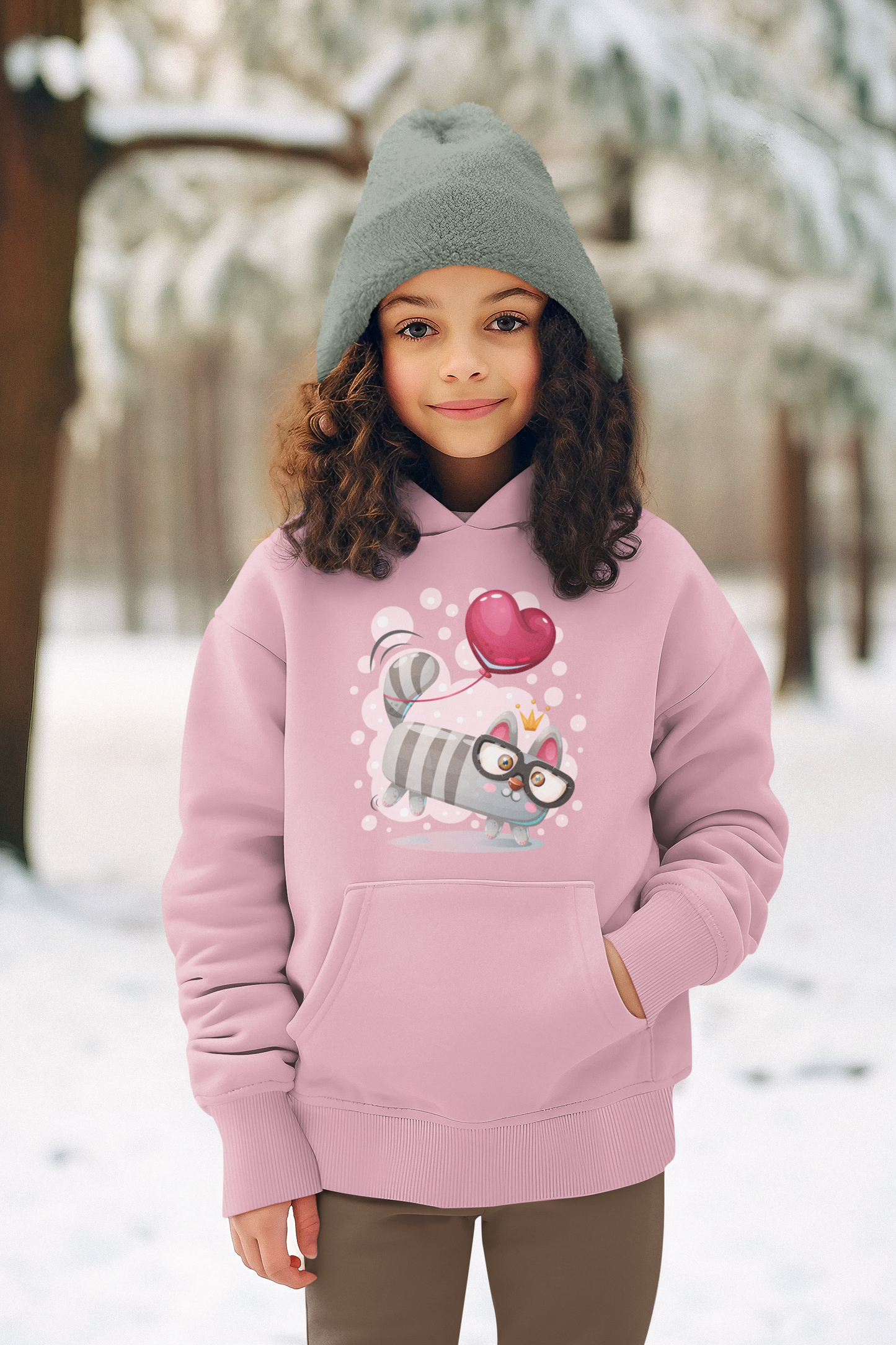 Cartoon Mini Katze mit Herzluftballon - Mini Cruiser Hoodie 2.0 SK