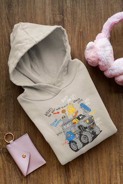 Camioneta monstruo de dibujos animados con amigos - Sudadera con capucha Baby Cruiser Sudadera con capucha para bebé niño pequeño SK