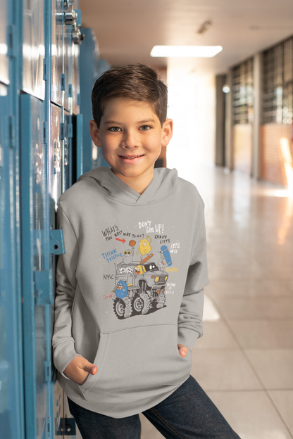 Cartoon Monster Truck mit Freunde - Mini Cruiser Hoodie 2.0 Kinder Kapuzenpullover SK