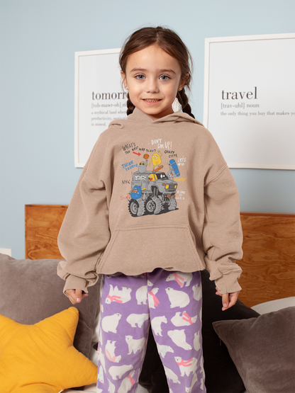 Cartoon Monster Truck mit Freunde - Mini Cruiser Hoodie 2.0 Kinder Kapuzenpullover SK