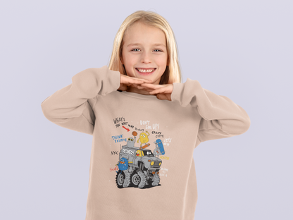 Camioneta monstruo de dibujos animados con amigos - Sudadera Mini Changer 2.0 ST/ST SH para niños