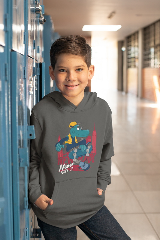 Cartoon Never give up - Mini Cruiser Hoodie 2.0 Kinder Kapuzenpullover SK