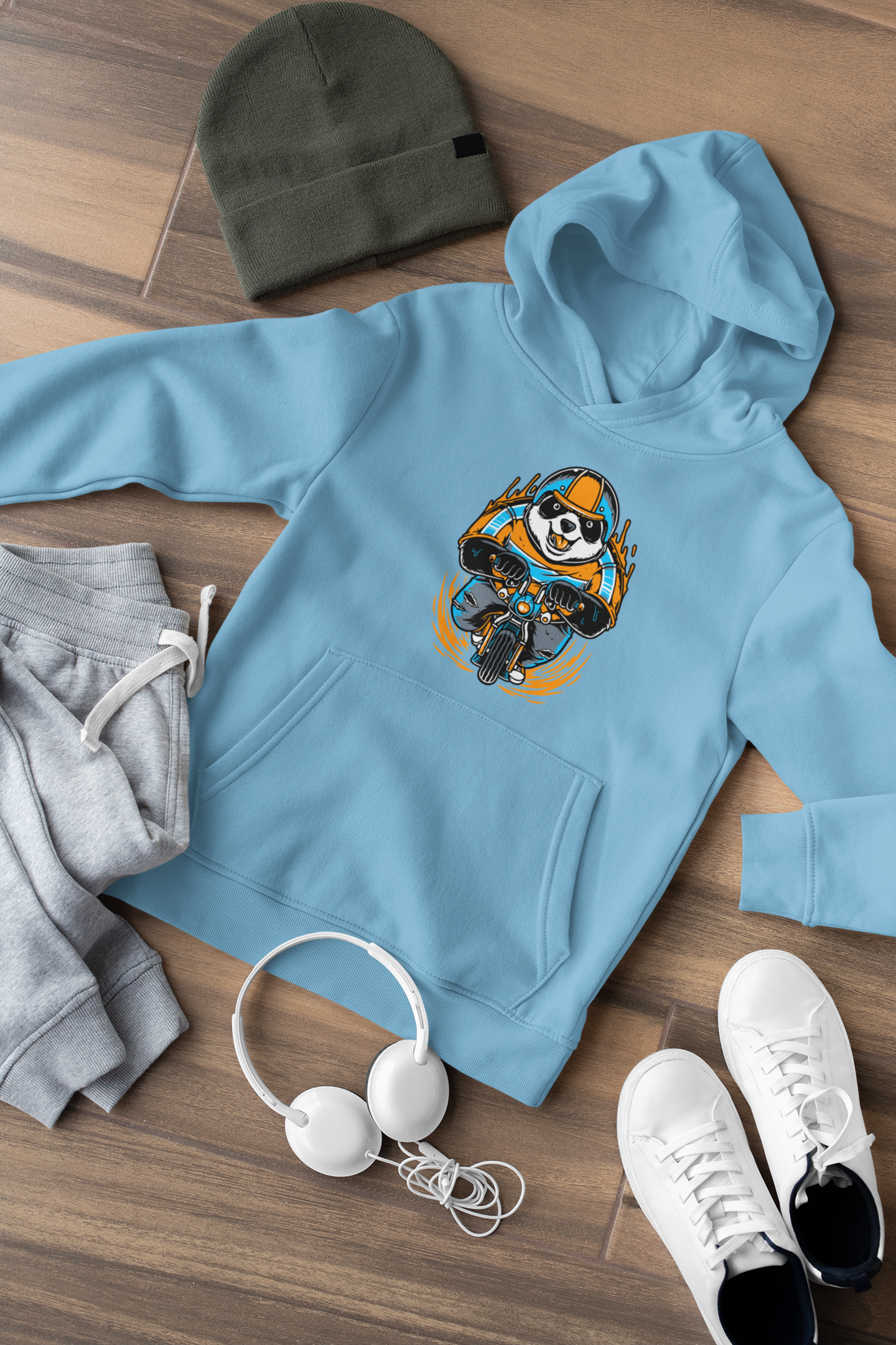 Cartoon Panda Biker - Mini Cruiser Hoodie 2.0