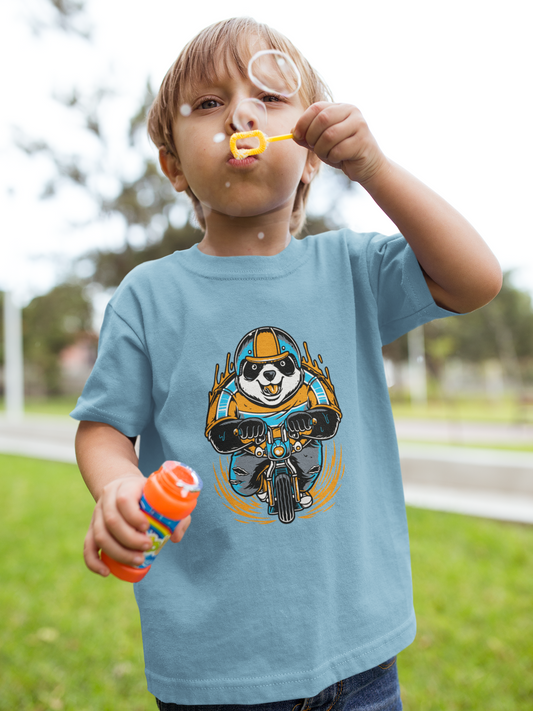 Cartoon Panda Biker - Mini Creator 2.0 Kids T-Shirt SK