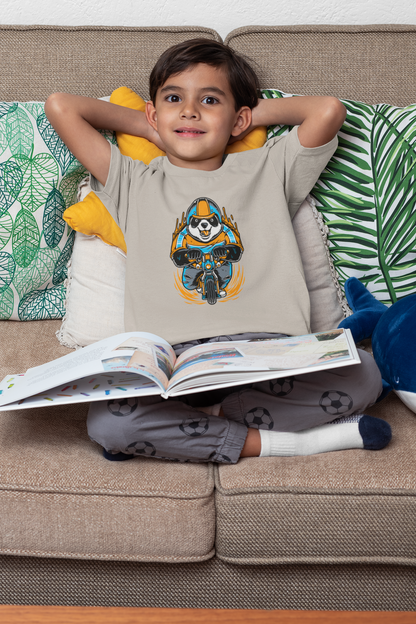 Camiseta infantil Panda Biker de dibujos animados - Mini Creator 2.0 SK