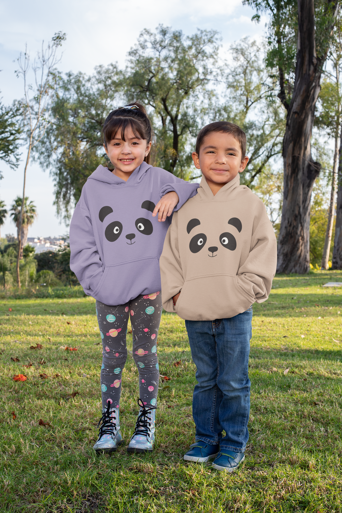 Cartoon Panda Gesicht - Mini Cruiser Hoodie 2.0 Kinder Kapuzenpullover SK