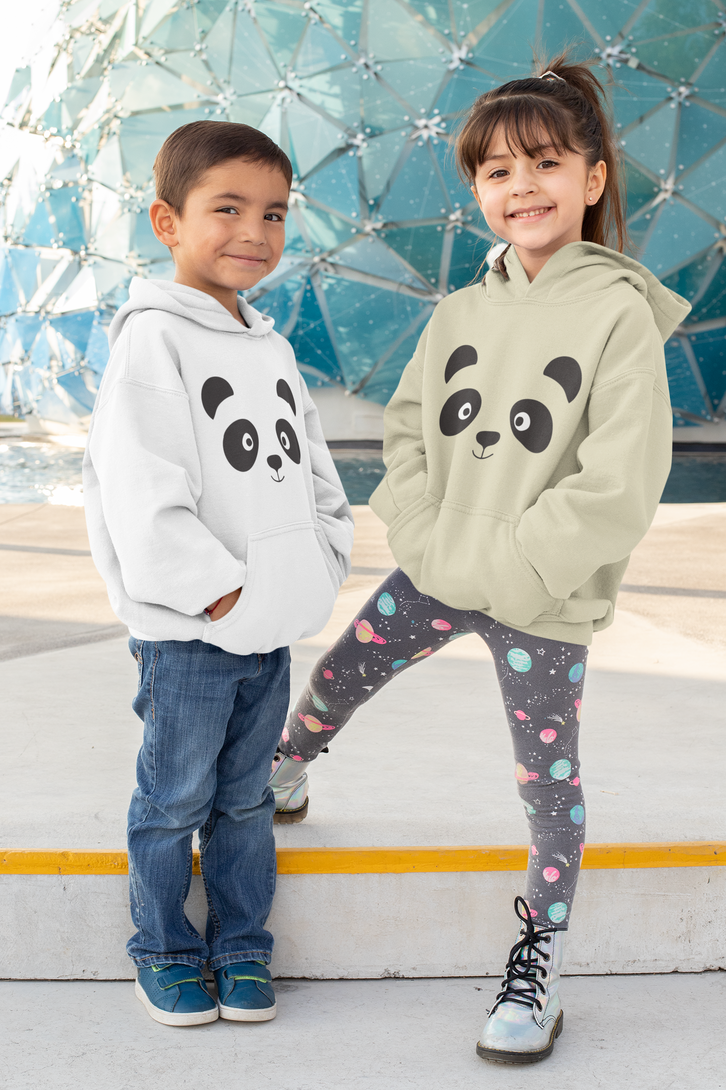 Cartoon Panda Gesicht - Mini Cruiser Hoodie 2.0 Kinder Kapuzenpullover SK