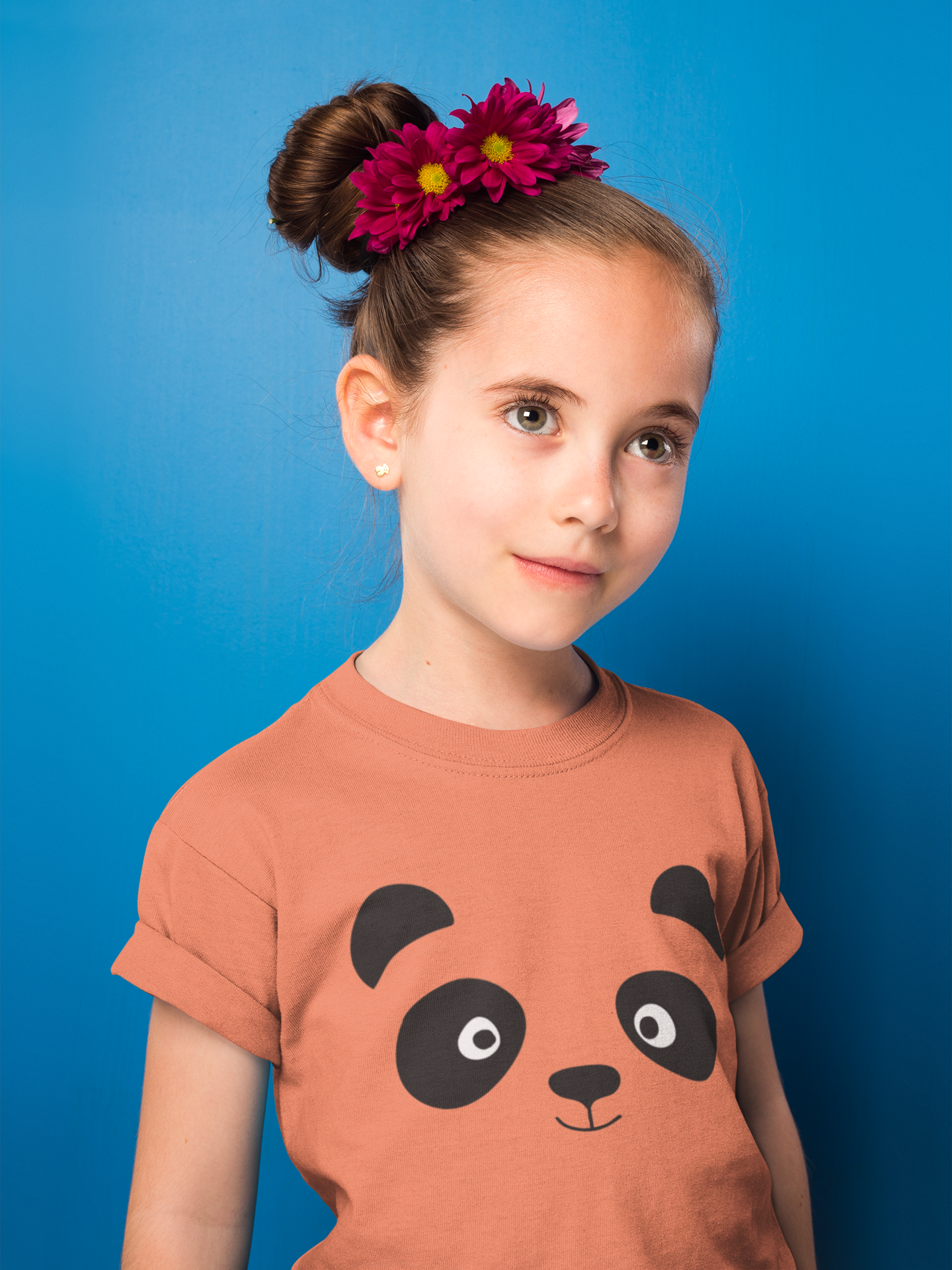 Camiseta infantil con cara de panda de dibujos animados