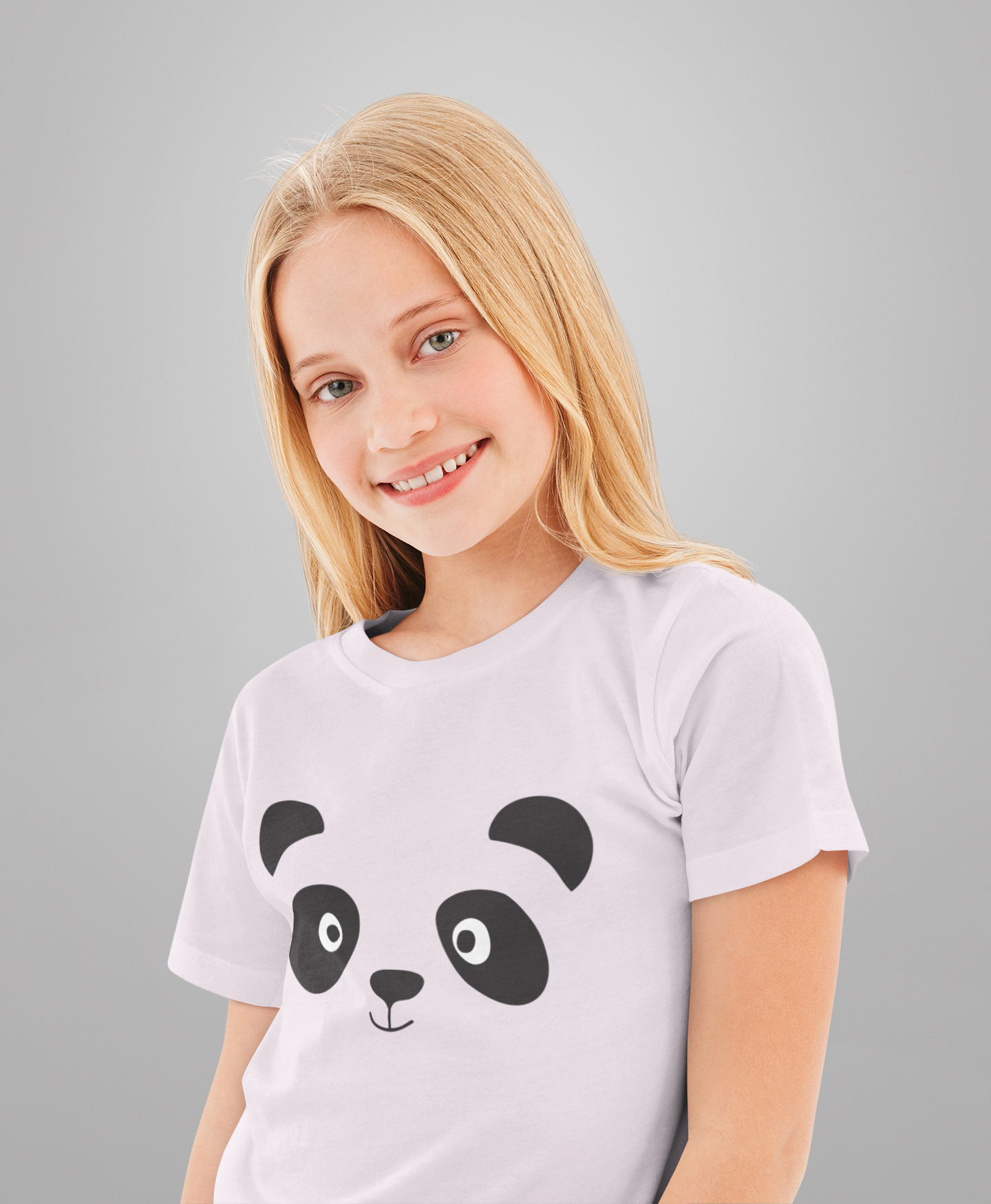 Camiseta infantil con cara de panda de dibujos animados