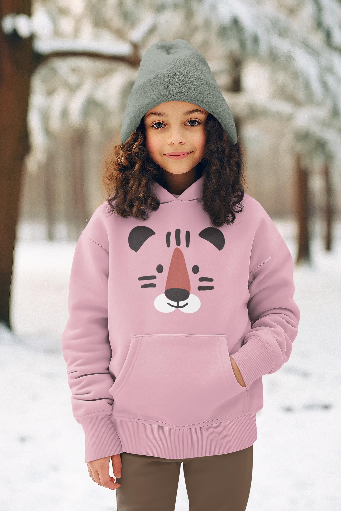 Cartoon Tiger Gesicht - Mini Cruiser Hoodie 2.0 Kinder Kapuzenpullover SK