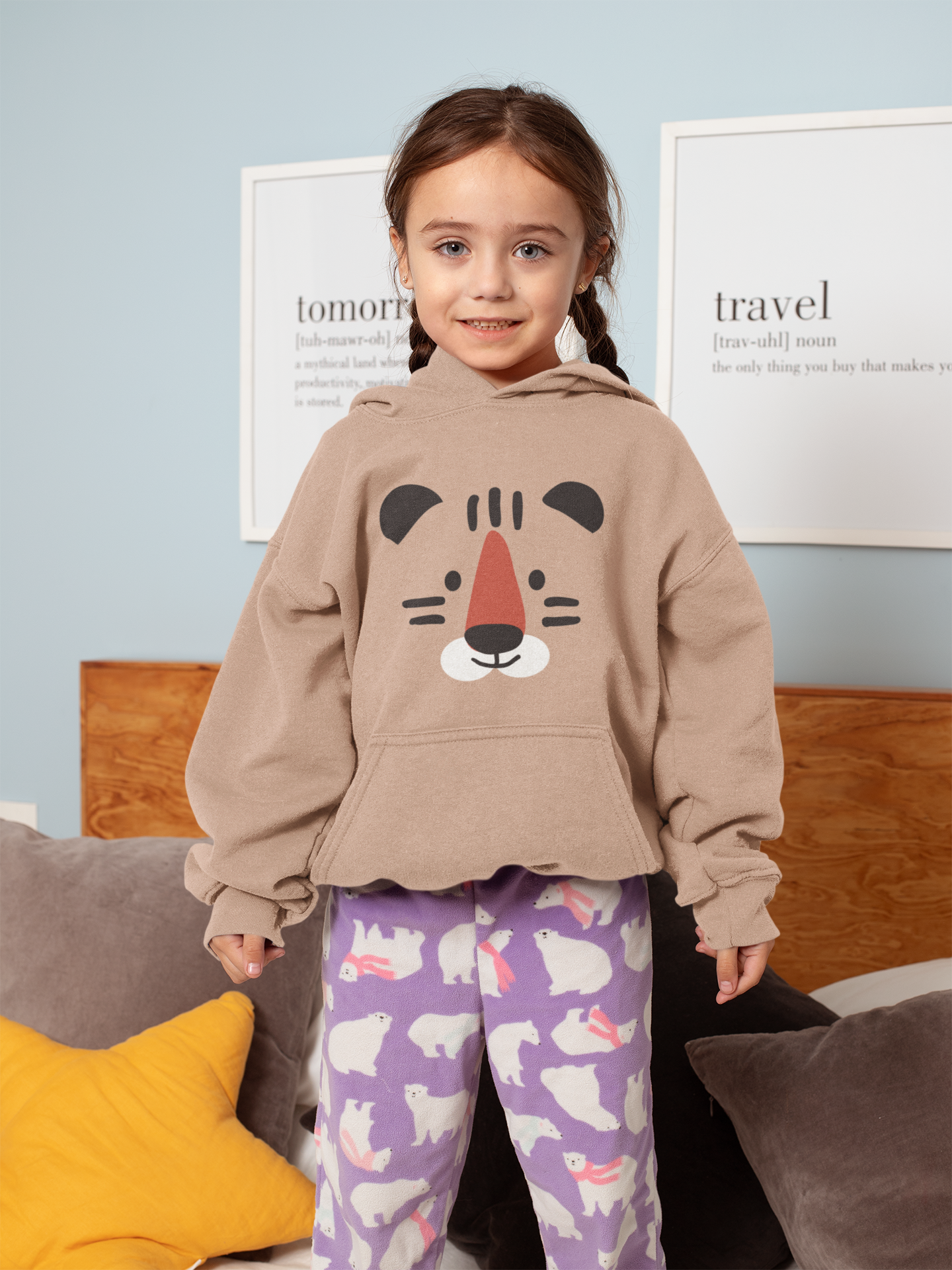 Cartoon Tiger Gesicht - Mini Cruiser Hoodie 2.0 Kinder Kapuzenpullover SK