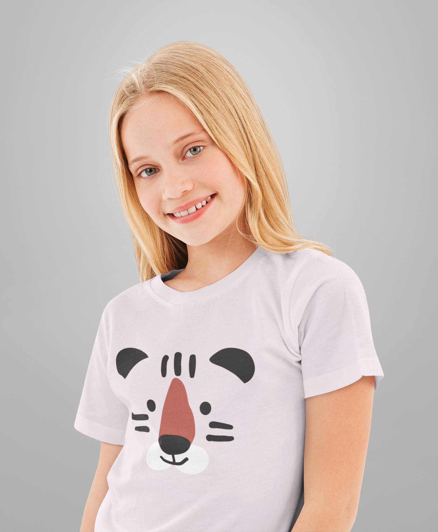 Cartoon Tigergesicht T-Shirt Kids Kinder T-Shirt SK