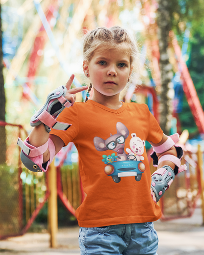 Cartoon Trio Vogel Maus Baer T-Shirt Kids SK