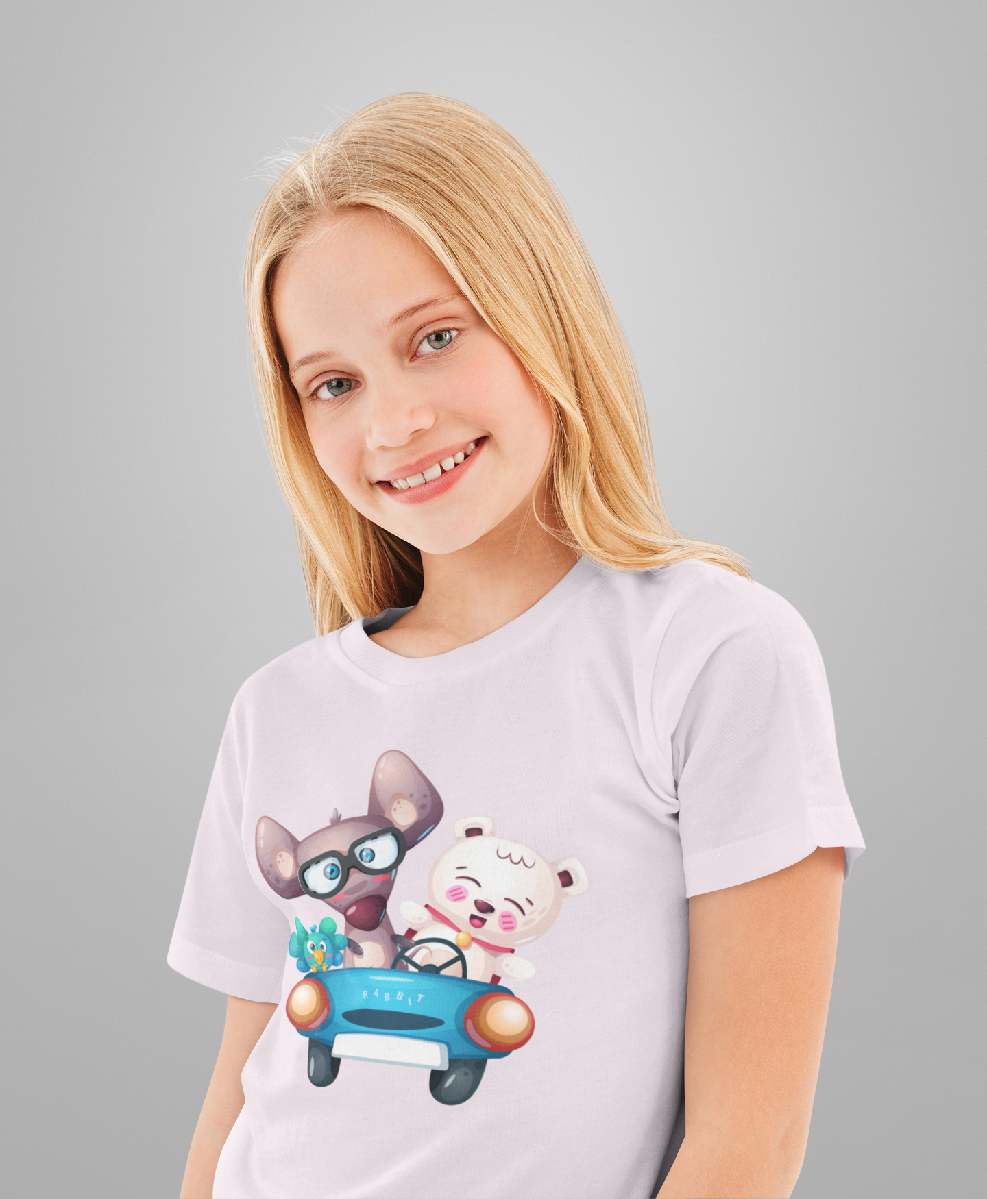 Camiseta de dibujos animados Trio Bird Mouse Bear para niños