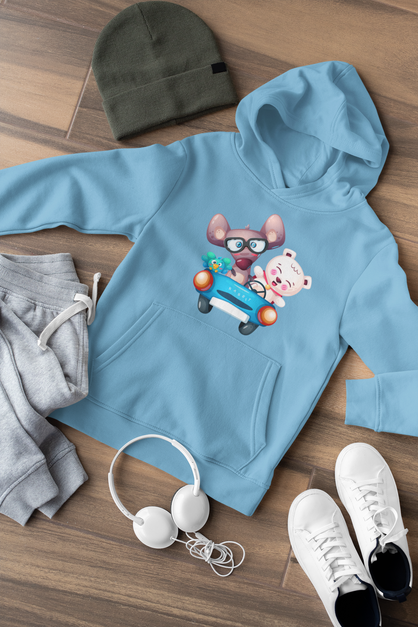 Cartoon Trio Vogel Maus Bär - Mini Cruiser Hoodie 2.0 SK