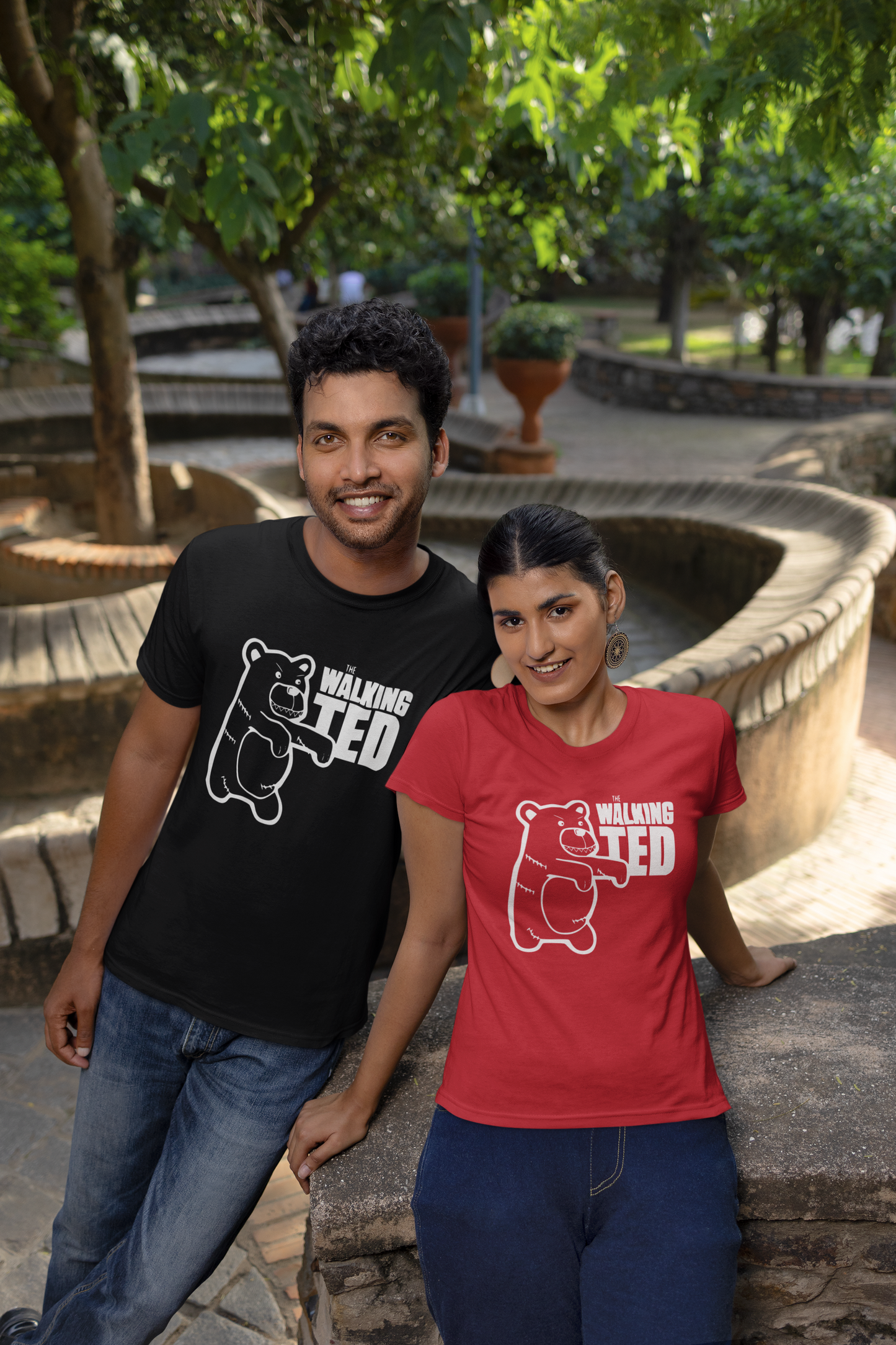 Cartoon Walking Ted Front - Unisex Erwachsenen Bio Creator T-Shirt SH