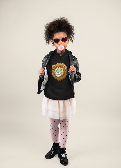 Bonita cabeza de león de dibujos animados - Sudadera con capucha de felpa de peso medio y alta calidad para adolescentes - Disponible en todo el mundo - GL