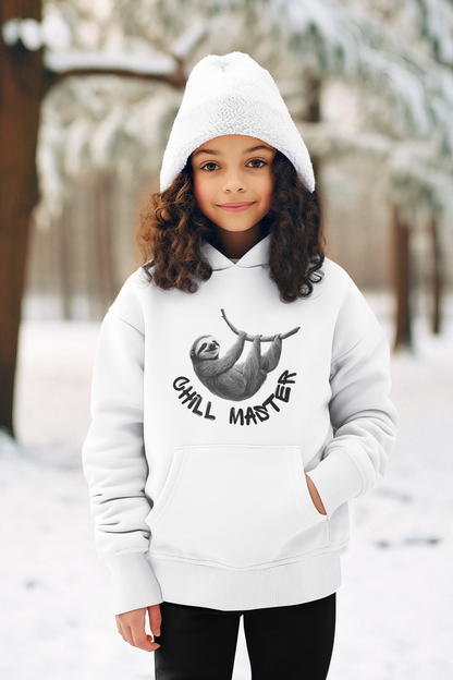 Chill Master Faultier SW - Hochwertiger Mittelschwerer Fleece-Hoodie für Jugendliche - Weltweit Verfügbar - GL