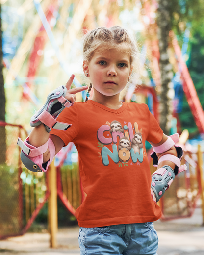 Chill Now Faultiere - Kinder T-Shirt Kurzarm-Shirt Baumwolle Hochwertig Langlebig - T-Shirt Kids BC SH
