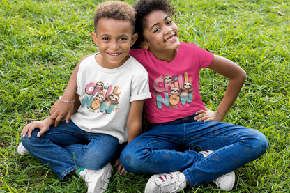 Chill Now Faultiere - Kinder T-Shirt Kurzarm-Shirt Baumwolle Hochwertig Langlebig - T-Shirt Kids BC SH