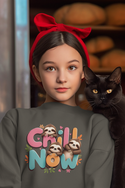 Sudadera infantil Chill Now Sloth de algodón orgánico de alta calidad y duradera - Sudadera Mini Changer 2 PCS/PCS SH