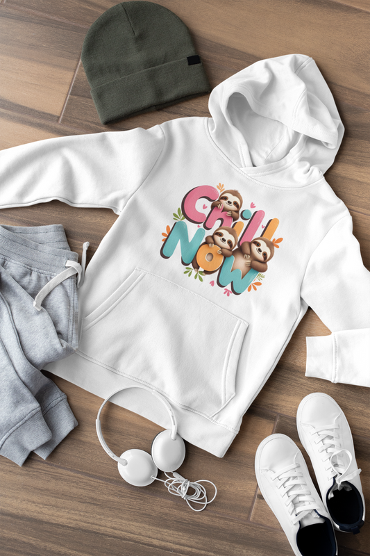 Chill Now Faultiere Kinder Hoodie Pullover Bio Baumwolle Hochwertig Langlebig - Mini Cruiser Hoodie 2.0 STST SH