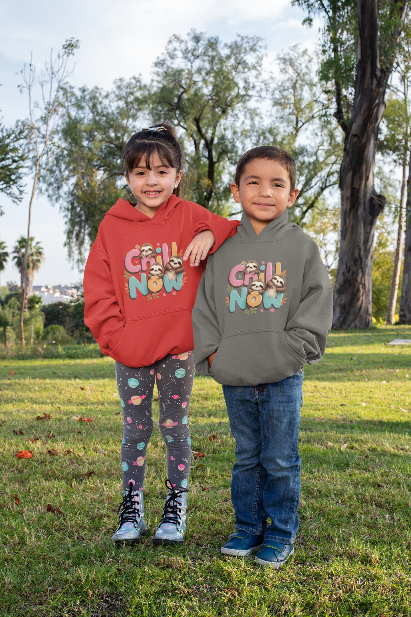 Chill Now Faultiere Kinder Hoodie Pullover Bio Baumwolle Hochwertig Langlebig - Mini Cruiser Hoodie 2.0 STST SH