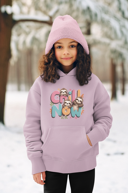 Chill Now Faultiere - Hochwertiger Mittelschwerer Fleece-Hoodie für Jugendliche - Weltweit Verfügbar - GL