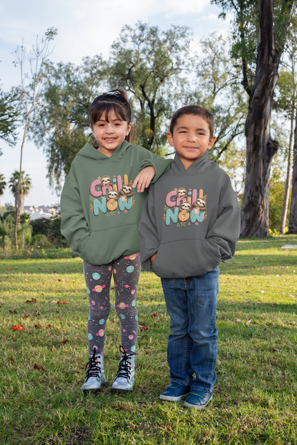 Chill Now Faultiere - Hochwertiger Mittelschwerer Fleece-Hoodie für Jugendliche - Weltweit Verfügbar - GL