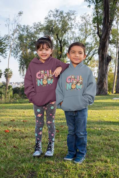 Chill Now Faultiere - Hochwertiger Mittelschwerer Fleece-Hoodie für Jugendliche - Weltweit Verfügbar - GL