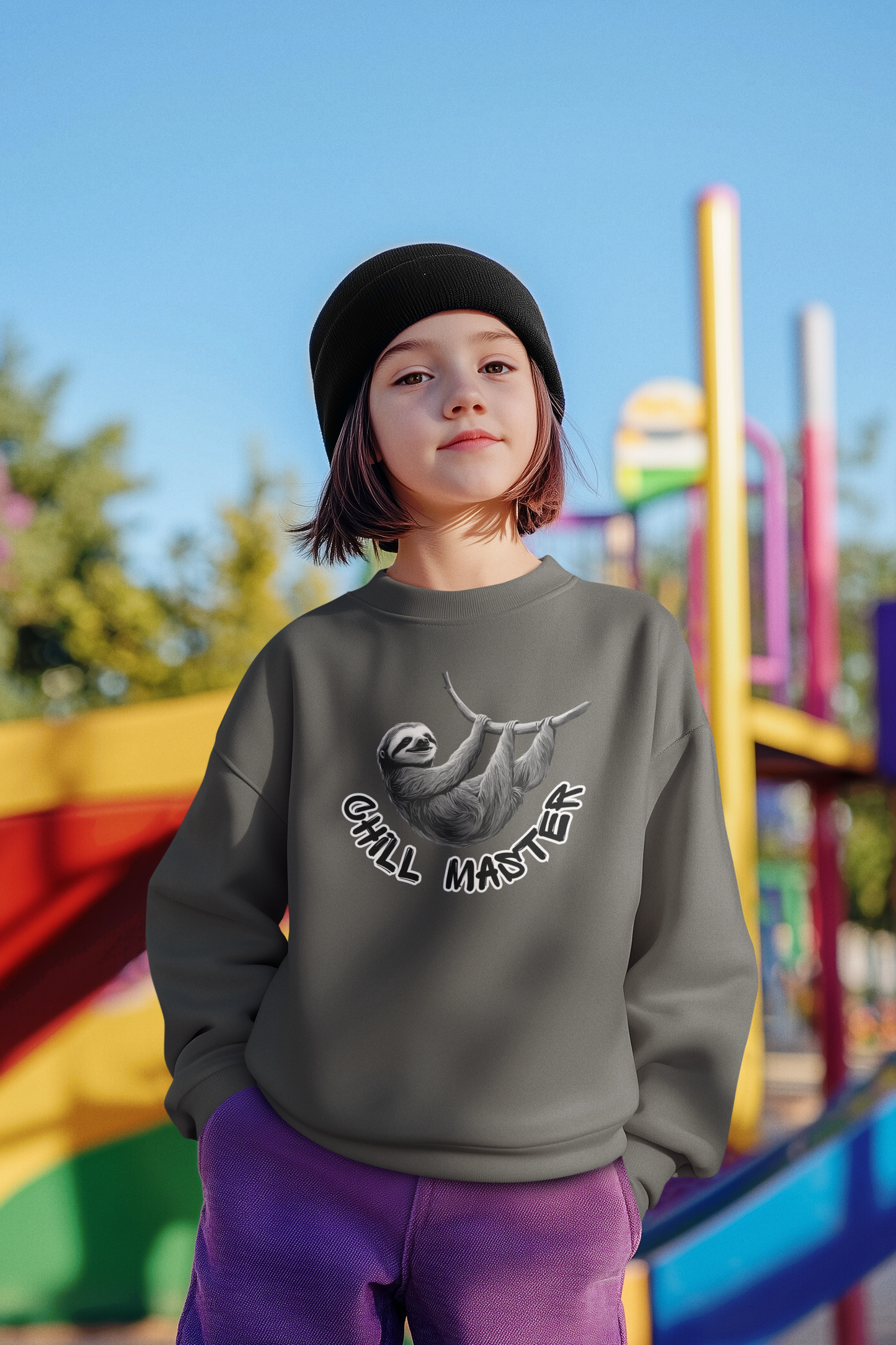 Sudadera unisex Chill Master Sloth Mini Changer para niños SH