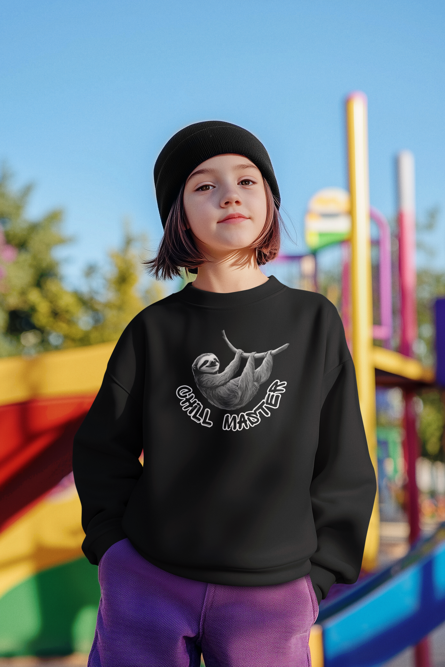 Sudadera unisex Chill Master Sloth Mini Changer para niños SH