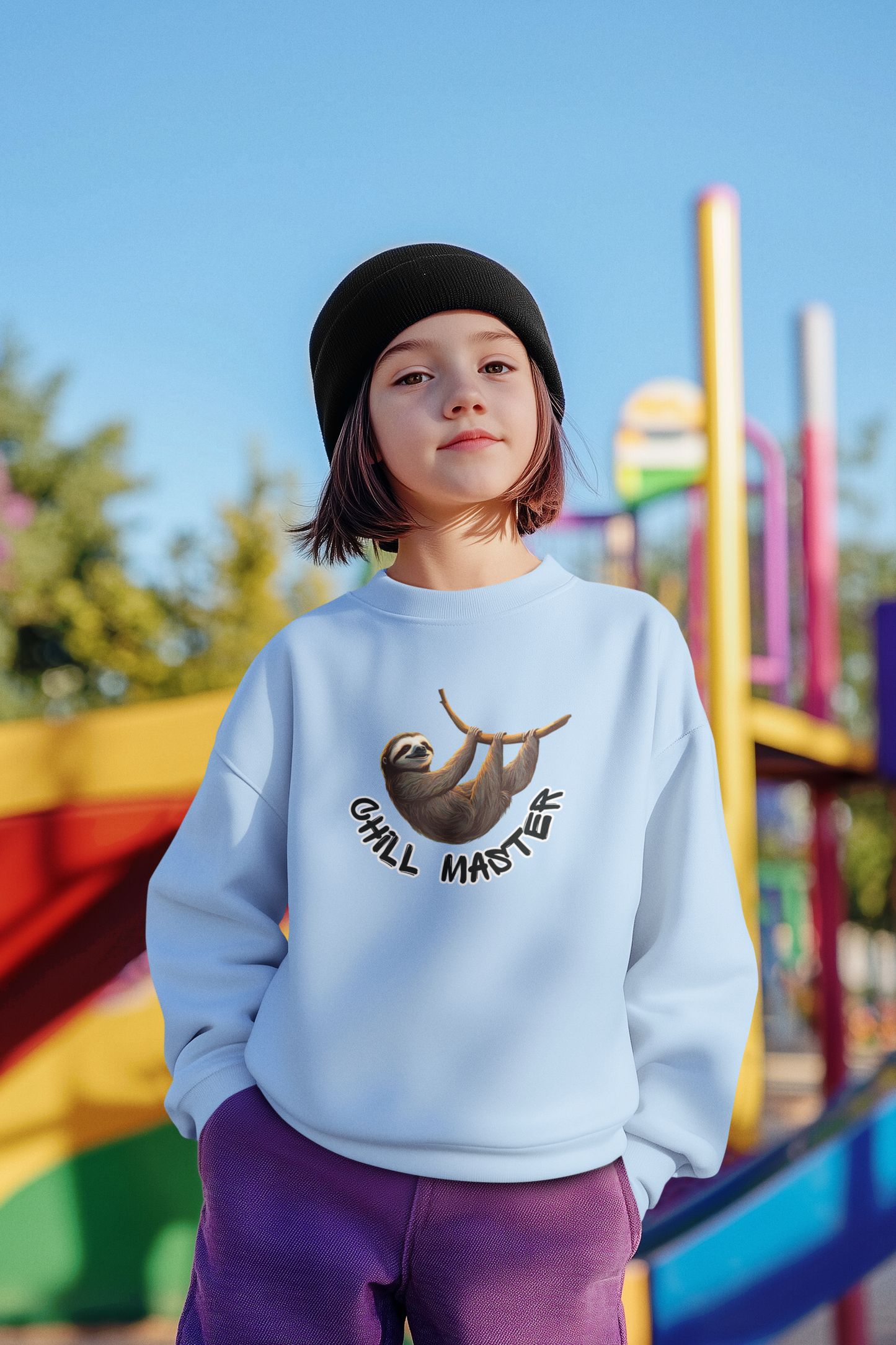 Chill Master Faultier - Mini Changer SH  - Kinder Pullover Sweatshirt Bio Baumwolle Hochwertig Langlebig - Mini Changer Sweatshirt 2 ST/ST SH