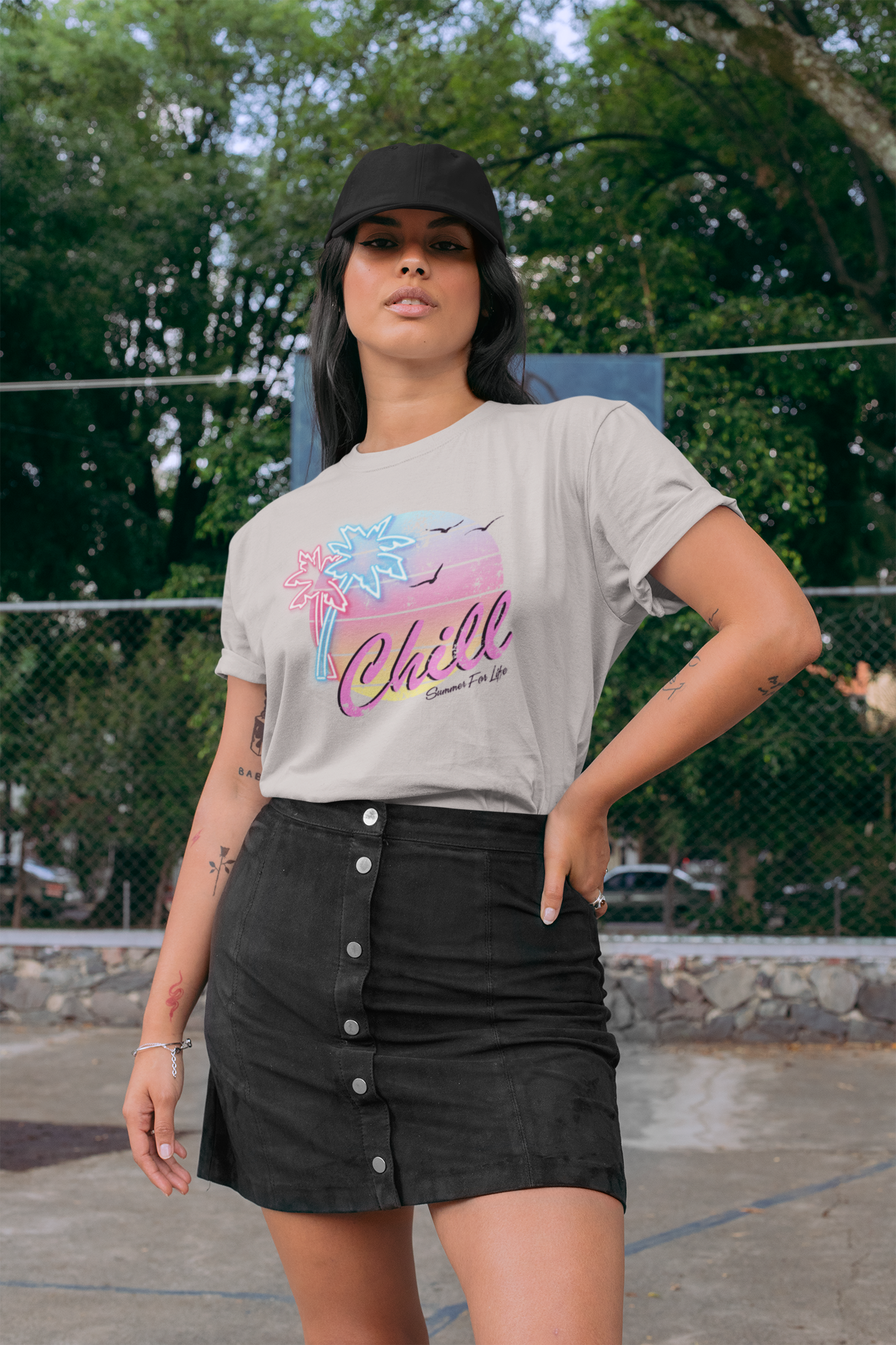 Chill Sunset Front - Unisex Erwachsenen Bio Baumwolle Kurzarm Shirt Creator T-Shirt 2.0 ST/ST SH