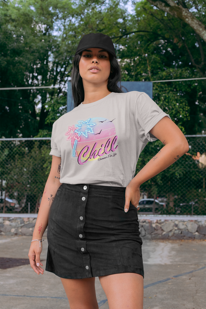 Chill Sunset Front - Unisex Erwachsenen Bio Baumwolle Kurzarm Shirt Creator T-Shirt 2.0 ST/ST SH