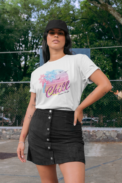 Chill Sunset Front - Unisex Erwachsenen Bio Baumwolle Kurzarm Shirt Creator T-Shirt 2.0 ST/ST SH