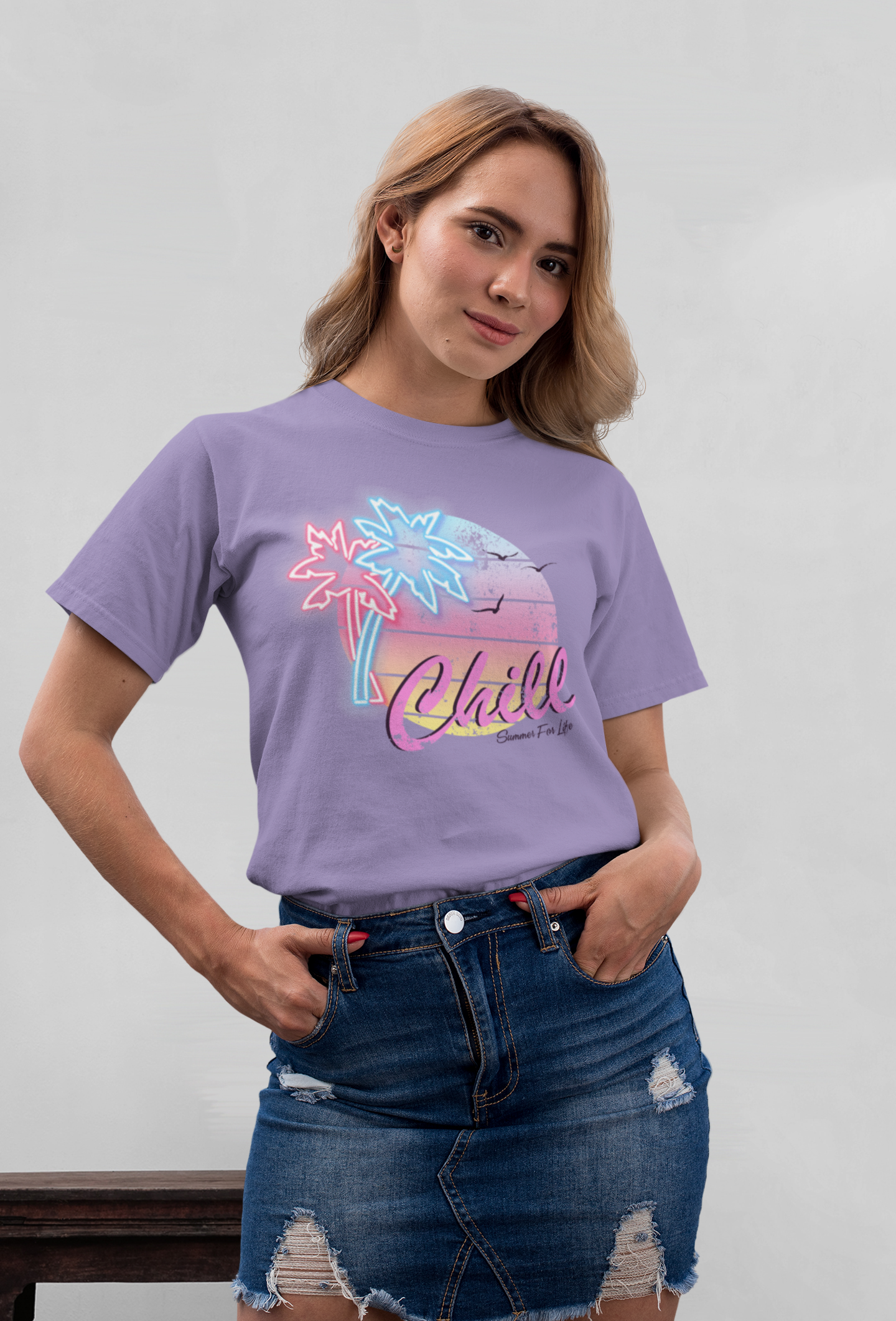 Chill Sunset Front - Unisex Erwachsenen Bio Baumwolle Kurzarm Shirt Creator T-Shirt 2.0 ST/ST SH