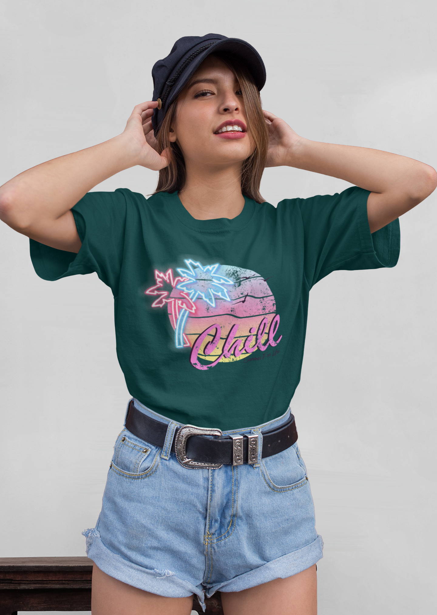 Chill Sunset Front - Unisex Erwachsenen Bio Baumwolle Kurzarm Shirt Creator T-Shirt 2.0 ST/ST SH