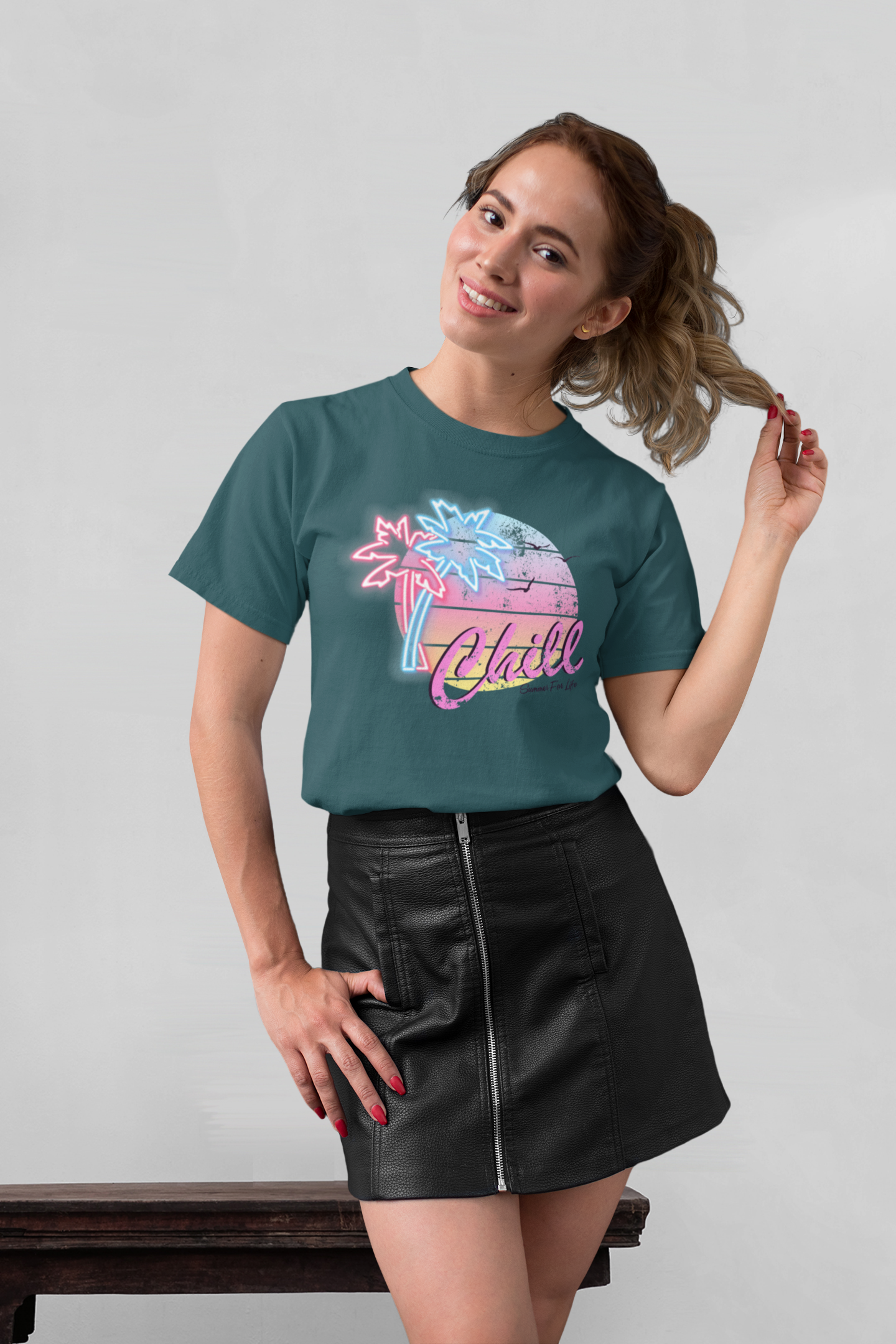 Chill Sunset Front - Unisex Erwachsenen Bio Baumwolle Kurzarm Shirt Creator T-Shirt 2.0 ST/ST SH
