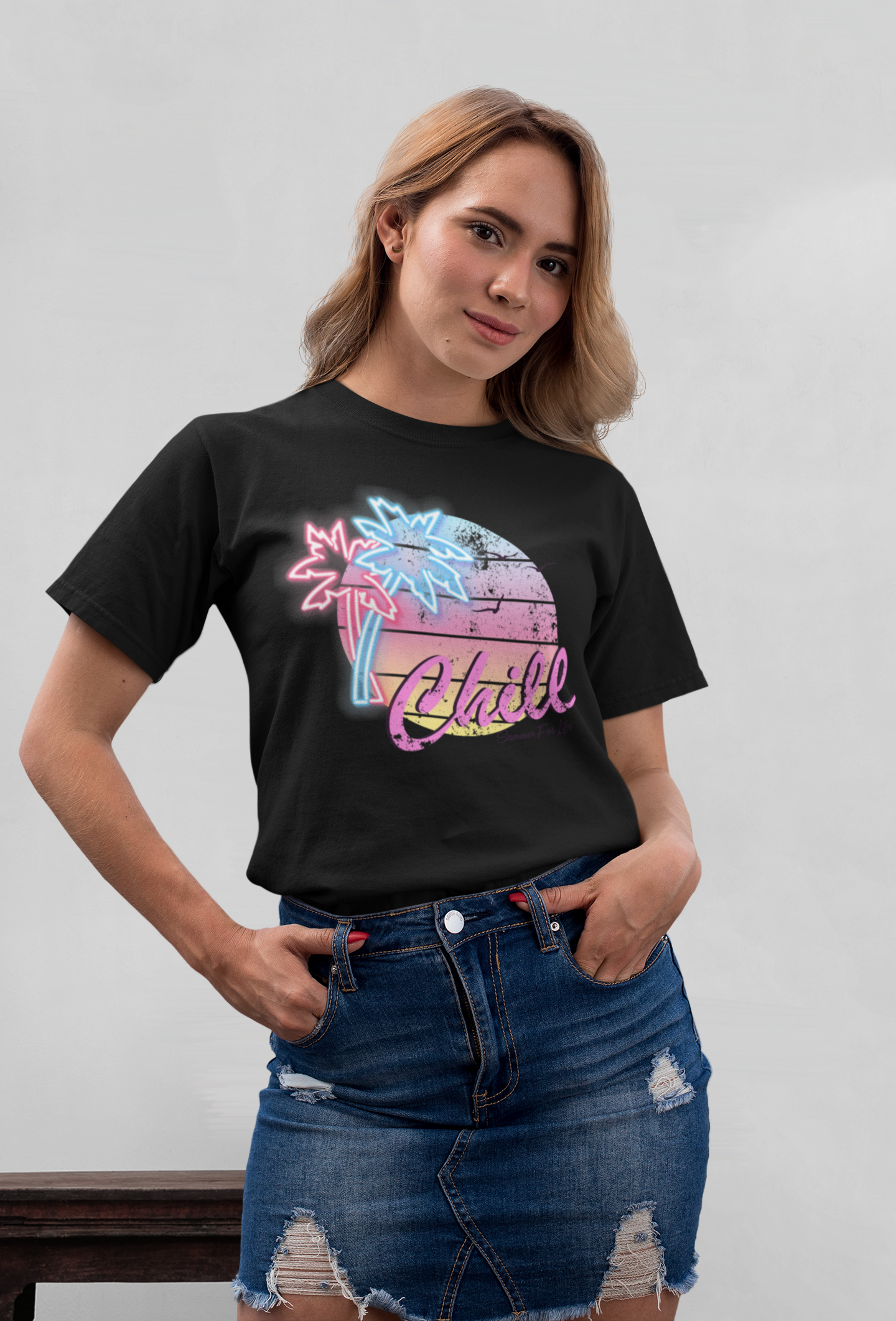 Chill Sunset Front - Unisex Erwachsenen Bio Baumwolle Kurzarm Shirt Creator T-Shirt 2.0 ST/ST SH