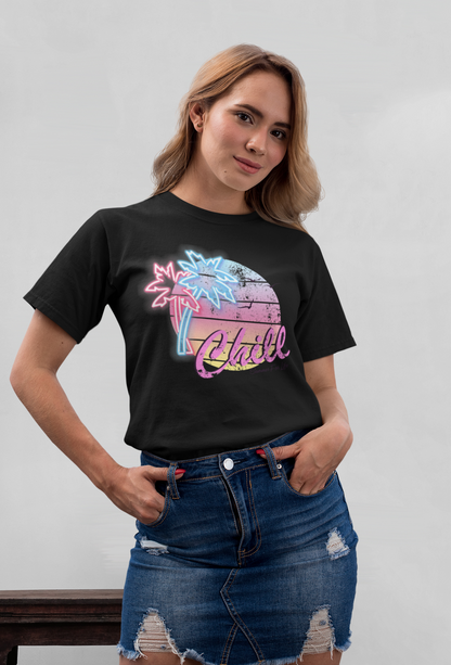 Chill Sunset Front - Unisex Erwachsenen Bio Baumwolle Kurzarm Shirt Creator T-Shirt 2.0 ST/ST SH