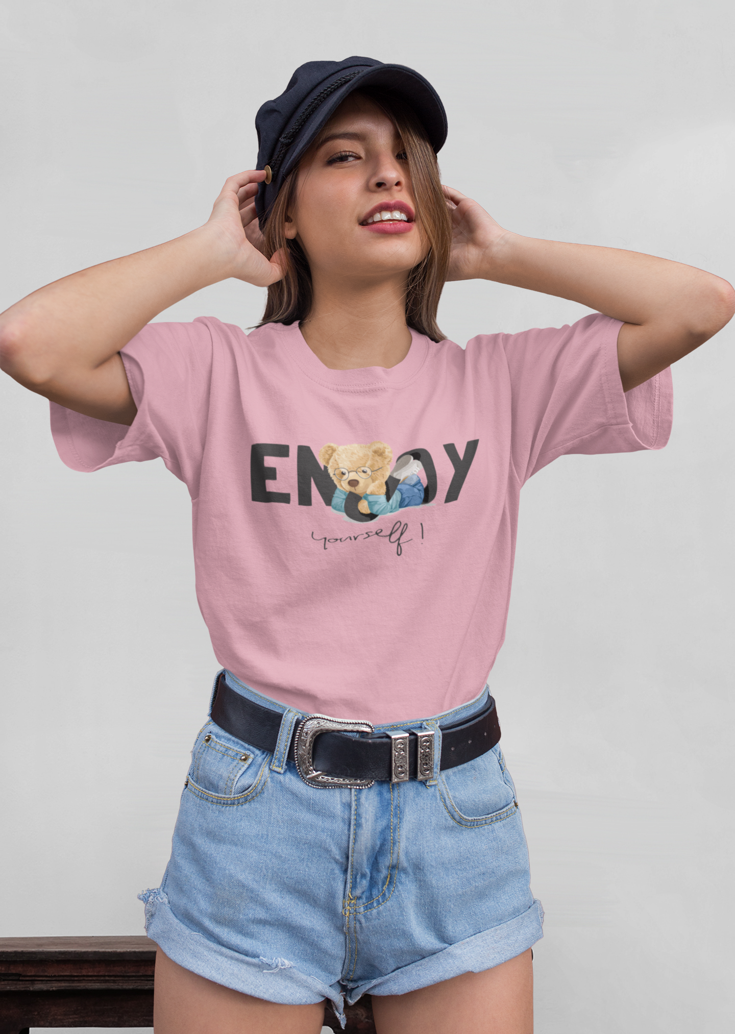 Chill Teddy Enjoy Yourself Front - Camiseta unisex de manga corta de algodón orgánico para adultos Creator T-Shirt 2.0 ST/St SH